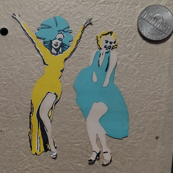 Unbranded Other - Vintage hand made Paper Cutout Figures Glamorous Women. marilyn monroe & divine